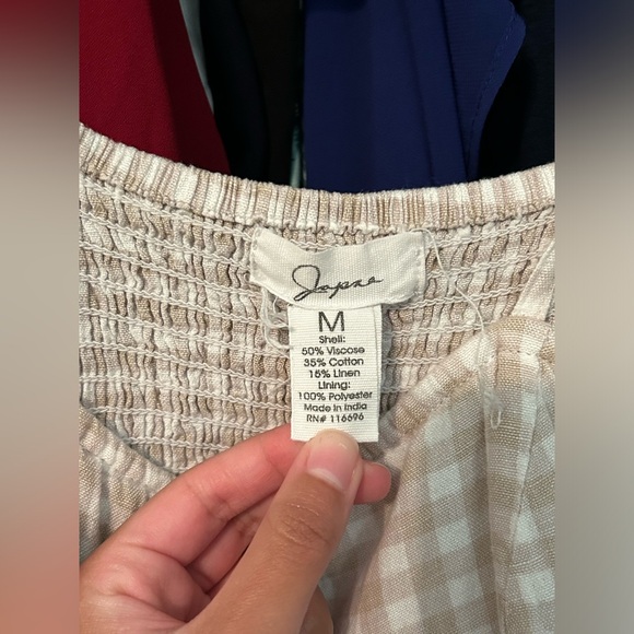 Japna Tan & White Gingham Dress - Picture 5 of 10